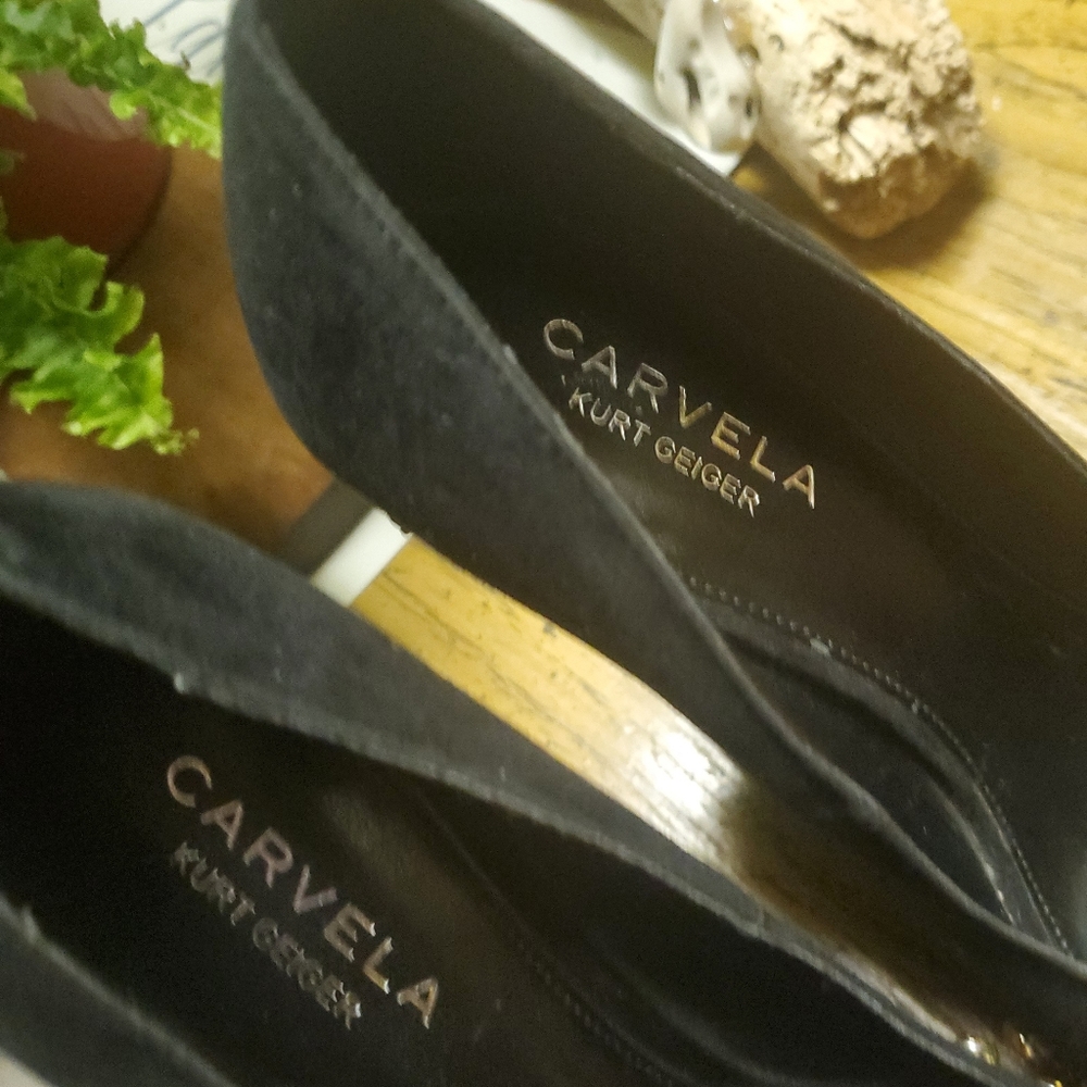 CARVELA BY KURT GEIGER Gold Studded Spikey Y2K  Suede Wedges - 6.5 - Picture 5 of 5